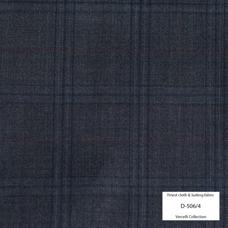D506/4 Vercelli VII - 95% Wool - Xám Caro Xanh